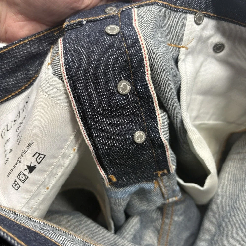 Gustin Selvedge Denim Jeans Raw Selvedge Skinny Fit Button Fly USA Men 30x30